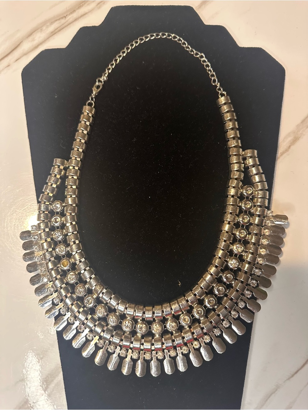 Silver Statement Collar Necklace - Women Jewelry